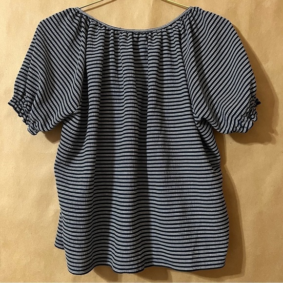 Madewell | Texture & Thread Peasant Top Stripe Popover Blouse Size S - Picture 7 of 9